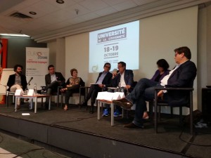 Jean-Philippe Moinet s'exprimant lors de l'Université de la Citoyenneté le 18 octobre 2014 à Angers